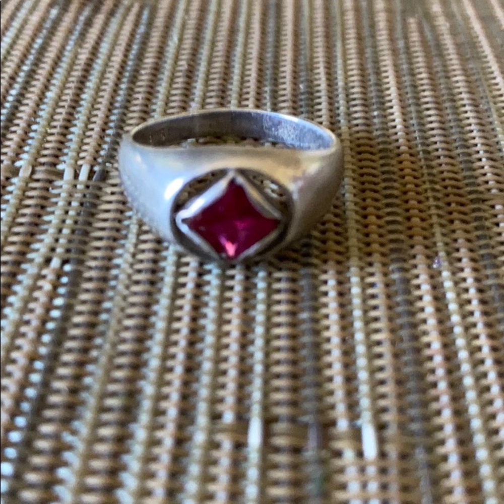 Sterling Silver Ruby Stone Ring - image 3